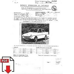 1966 Daf Daffodil FIA homologation form PDF download